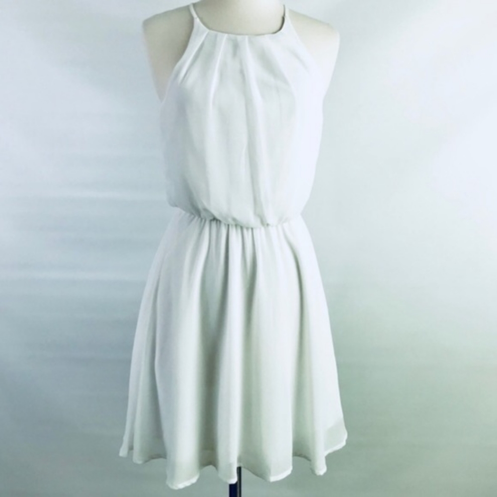 Blue Rain White Dress